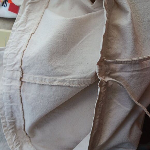 32x31 Vintage White Canvas Cotton Drawstring Pants Relaxed Fit Boho 1970's - Picture 7 of 7